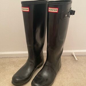 Hunter Black Tall Rain Boots